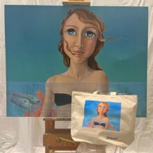 Bolso serigrafía Corales egipcioste con Bolsa cuadrado
